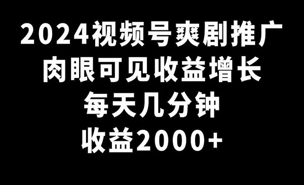 视频号爽剧推广项目